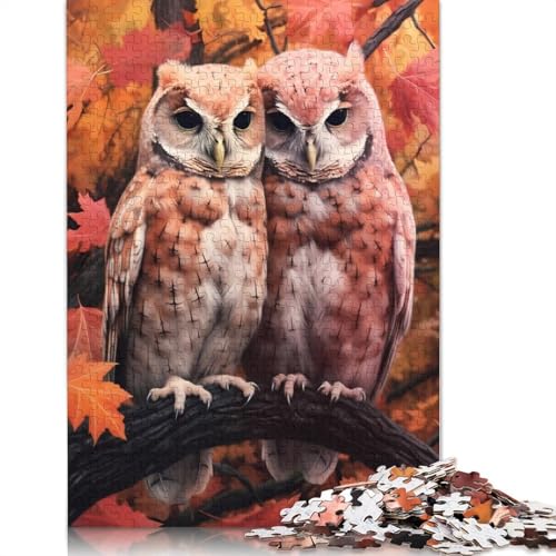 Eulen-Kuschelpuzzle für Erwachsene, kreative Spiele, Puzzle-Geschenk für Jungen oder Mädchen, 1000 Teile (75 x 50 cm) von QBIREX