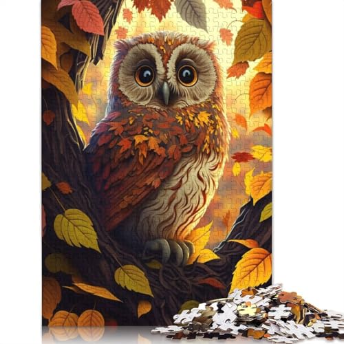 Eulen-Tierpuzzle, DIY-Spiel, rechteckiges Papierpuzzle für Jungen oder Mädchen, Geburtstagsgeschenk, 1000 Teile (26 x 38 cm) von QBIREX