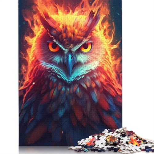 Eulenflamme, 520-teiliges Puzzle für Erwachsene, zusammen, Denksportaufgaben für Frauen und Männer, 520 Teile (52 x 38 cm) von QBIREX