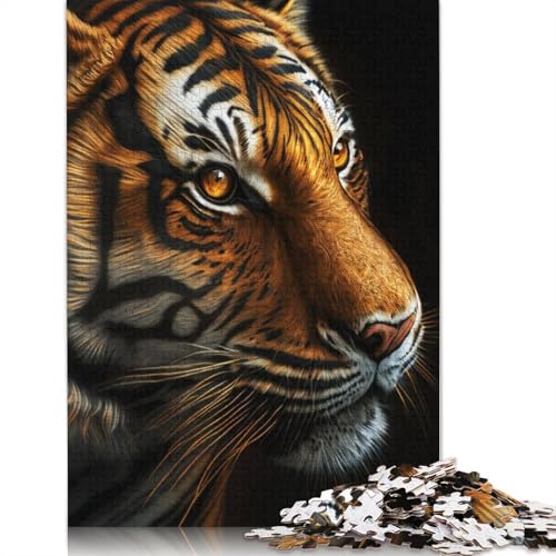 Face Tiger Puzzle, anspruchsvolle Familienspiele, 100% recycelter Karton, Puzzle für Erwachsene und Kinder, Geburtstagsgeschenk, 1000 Teile (75 x 50 cm) von QBIREX