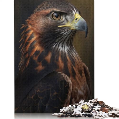 Falcon Portrait Puzzle 1000 Teile Schwer Puzzle Spielzeug Lernspiel Impossible Herausforderungsspielzeug Für Erwachsene Kinder 1000pcs (38x26cm) von QBIREX