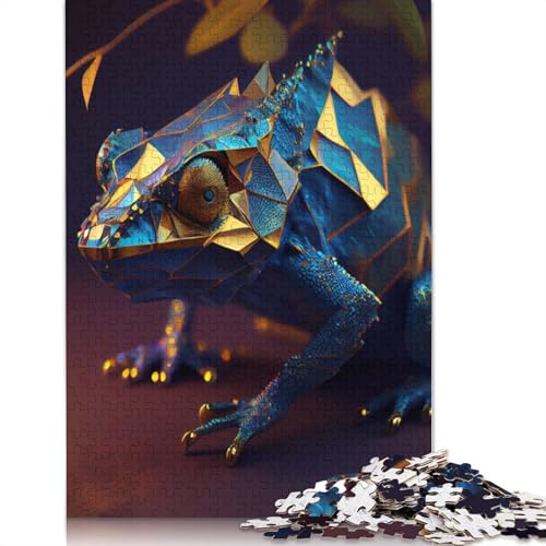 Fantasy Chamäleon-Puzzle, Dekompressionsspielzeug, rechteckiges Papierpuzzle für Kinder und Erwachsene ab 12 Jahren, 1000 Teile (26 x 38 cm) von QBIREX
