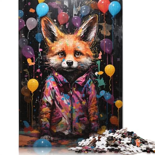 Fantasy Color Painting Fox Puzzle, 100% recycelter Karton, Premium-Karton, Puzzle für Erwachsene und Kinder, 1000 Teile (75 x 50 cm) von QBIREX
