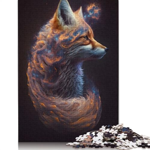 Fantasy Fox Puzzle, Relax Challenge, Spielzeug, rechteckiges Papierpuzzle für Jungen oder Mädchen, Vatertagsgeschenke, 1000 Teile (75 x 50 cm) von QBIREX