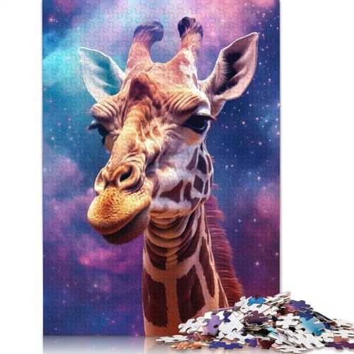 Fantasy Giraffe Puzzle Dekompressionsspielzeug Rechteckiges Papierpuzzle für Kinder und Erwachsene ab 12 Jahren 1000 Teile (75 x 50 cm) von QBIREX