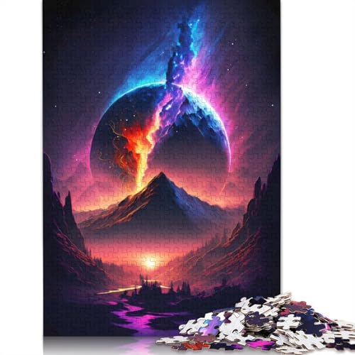 Fantasy-Puzzle mit Sternenhimmel, 1000 Teile, für Erwachsene, Holzpuzzle, Gehirntraining, Herausforderung, Spiel, Unterhaltung, Geschenke, Familienaktivität (38 x 26 cm) von QBIREX