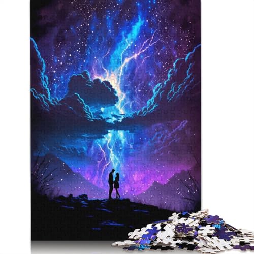 Fantasy Thunder Landscape 1000-teiliges Puzzle für Erwachsene | | Familienspaß-Puzzles für Erwachsene, Geschenke, Denkspiele (38 x 26 cm) von QBIREX