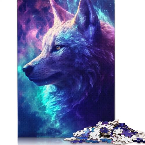 Fantasy-Wolf-Puzzle, 100% recycelter Karton, 100% recycelter Karton, Puzzle für Jungen oder Mädchen, 1000 Teile (26 x 38 cm) von QBIREX