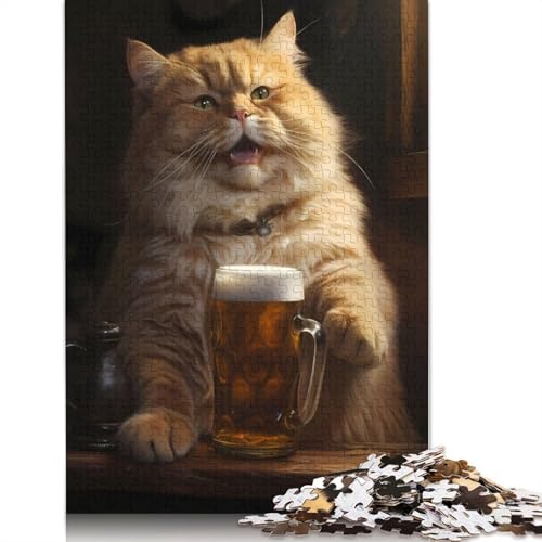 Fat Cat Happy Beer Bar Pub 520-teiliges Puzzle, Lernspiele, Puzzles für Erwachsene für Frauen, für Kinder ab 12 Jahren, 520 Teile (52 x 38 cm) von QBIREX