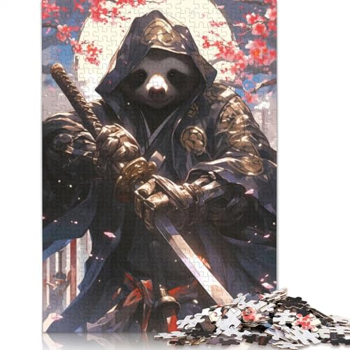 Faules Samurai-Faultier-Sakura-Puzzle, Entspannungs-Herausforderung, Spielzeug, rechteckiges Papierpuzzle für Jungen oder Mädchen, Vatertagsgeschenke, 1000 Teile (26 x 38 cm) von QBIREX