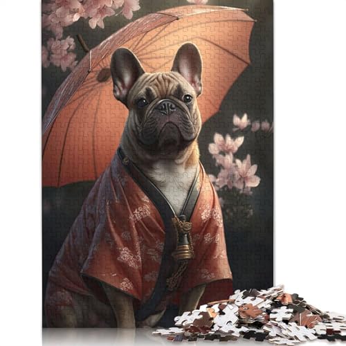 Fawn French Bulldog Kimono Puzzle 1000-teilige Schwer Puzzle Spielzeug Lernspiel Impossible Herausforderungsspielzeug Für Erwachsene Kinder 1500pcs (85x57cm) von QBIREX