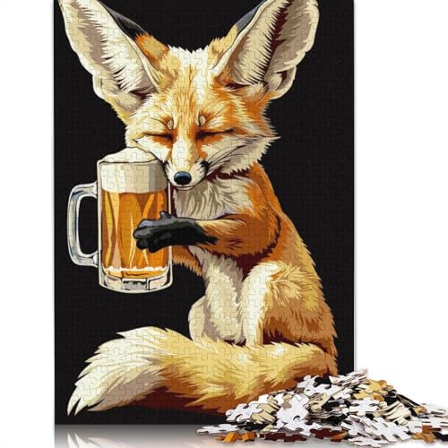 Fennec Fox Beer Puzzles 520 Teile Schwer Puzzle Spielzeug Lernspiel Impossible Herausforderung Spielzeug Für Erwachsene Kinder 520pcs (52x38cm) von QBIREX