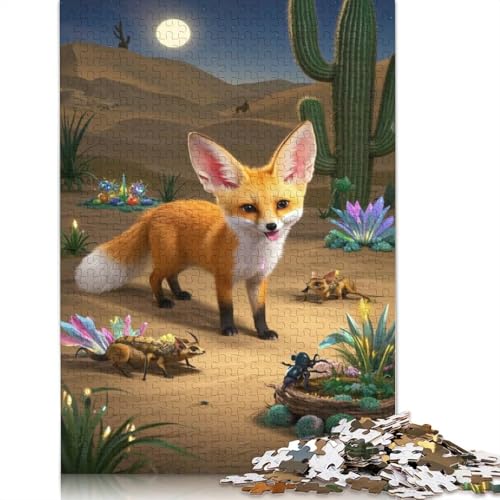 Fennec Fox Puzzles 1000 Teile Schwer Puzzle Spielzeug Lernspiel Impossible Herausforderung Spielzeug Für Erwachsene Kinder 1000pcs (75x50cm) von QBIREX