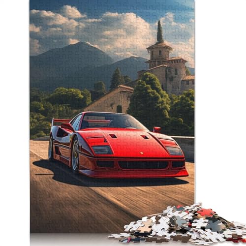 Ferrari F40 Puzzles 1000 Teile Schwer Puzzle Spielzeug Pädagogisches Spiel Impossible Herausforderung Spielzeug Für Erwachsene Kinder 1000pcs (38x26cm) von QBIREX