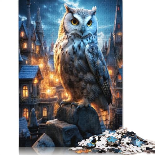Festliches Eulen-Puzzle, Denksportaufgabe, 100% recycelter Karton, Puzzle für Frauen und Männer, Muttertagsgeschenke, 1000 Teile (26 x 38 cm) von QBIREX