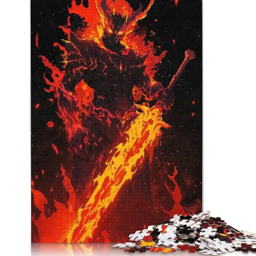 Fiery Demon Warrior Puzzle 1000 Teile Schwer Puzzle Spielzeug Lernspiel Impossible Herausforderung Spielzeug Für Erwachsene Und Kinder Ab 14 Jahren 1000pcs (38x26cm) von QBIREX