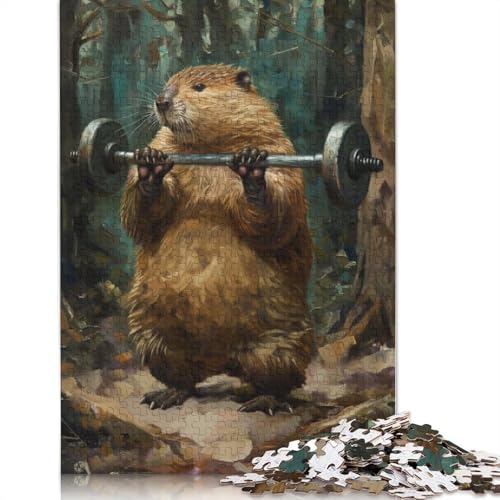 Fitness Beaver Workout Gym Puzzle für Erwachsene, 520 Teile, anspruchsvolle Familienspiele, Denkspiele für Kinder ab 12 Jahren, 520 Teile (52 x 38 cm) von QBIREX