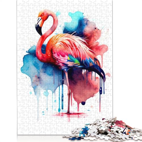 Flamingo-Puzzle für Erwachsene, Entspannungs-Herausforderungsspielzeug, Puzzles für Erwachsene für Frauen, für Kinder ab 12 Jahren, 520 Teile (52 x 38 cm) von QBIREX
