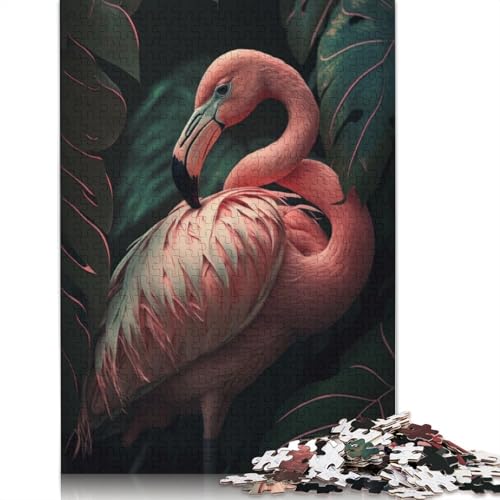 Flamingo-Puzzlespielzeug für Erwachsene, Lernspiel, Puzzlespiele für Erwachsene für Frauen und Männer, 520 Teile (52 x 38 cm) von QBIREX