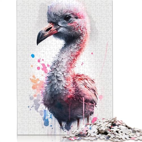 Flamingo-Wasserskizze-Puzzle, 1000 Teile, herausfordernde und knifflige Puzzles für Erwachsene, für Erwachsene und Teenager, 1000 Teile (75 x 50 cm) von QBIREX