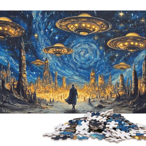 Fliegende Untertasse Puzzle DIY-Spiel Premium-Karton-Puzzle für Frauen Männer Kindertagsgeschenke 70x50cm/1000 Teile Fliegende Untertasse Puzzle DIY-Spiel Premium-Karton-Puzzle für Frauen Männer Kindertagsgeschenke 70x50cm/1000 Teile von QBIREX