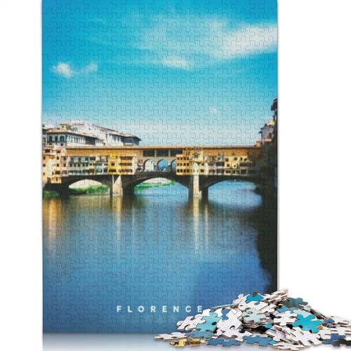 Florence Puzzle, Denksportaufgabe, 100% recycelter Karton, Puzzle für Erwachsene, 1000 Teile (75 x 50 cm) von QBIREX