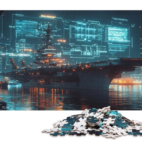 Flugzeugträger-Puzzle, herausfordernd und knifflig, 100% recycelter Karton, Puzzle für Erwachsene und Kinder, 70 x 50 cm, 1000 Teile von QBIREX
