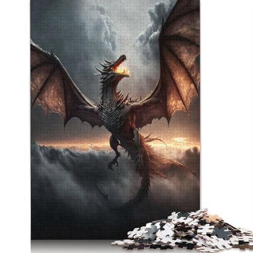 Flying Dragon Puzzle, Dekompressionsspielzeug, rechteckiges Papierpuzzle für Kinder und Erwachsene ab 12 Jahren, 1000 Teile (26 x 38 cm) von QBIREX