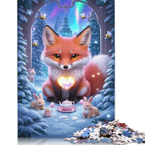 Fox Puzzle, Dekompressionsspielzeug, rechteckiges Papierpuzzle für Kinder und Erwachsene ab 12 Jahren, Geschenke, 1000 Teile (38 x 26 cm) von QBIREX