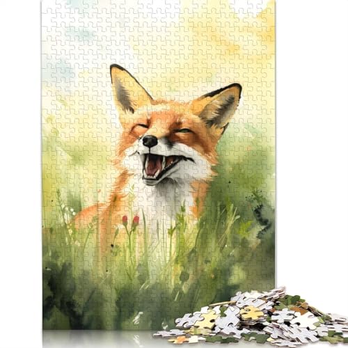 Foxy Feelings Ink Wash Puzzle 1000-teilige Schwer Puzzle Spielzeug Lernspiel Impossible Herausforderung Spielzeug Für Erwachsene Kinder 1000pcs (38x26cm) von QBIREX