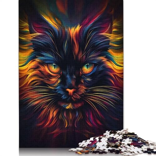 Fractal CAT Puzzle DIY Spiel Papier Rechteckiges Puzzle für Jungen oder Mädchen Geburtstagsgeschenk 1000 Teile (75x50cm) von QBIREX
