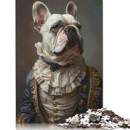 Französische Bulldogge, süßes Haustier, 1500-teiliges Puzzle, Lernspiele, Puzzles für Erwachsene für Frauen, für Kinder ab 12 Jahren, 1500 Teile (85 x 57 cm) von QBIREX