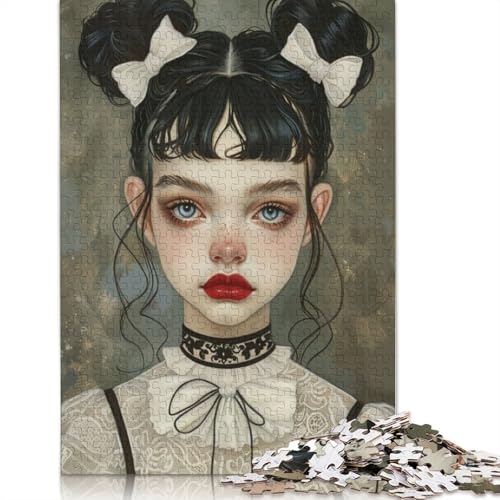Frauenporträt-Puzzle, schwierige Herausforderung, 100 Prozent recycelter Karton, Puzzle für Erwachsene, Teenager, 1000 Teile (75 x 50 cm) von QBIREX