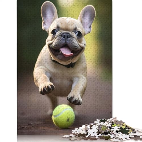 French Bulldog Animal Ball Puzzle 1000-teilige Schwer Puzzle Spielzeug Lernspiel Impossible Herausforderungsspielzeug Für Erwachsene Kinder 1000pcs (40x28cm) von QBIREX