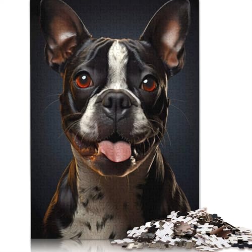 French Bulldog Puzzle 1000 Teile Schwer Puzzle Spielzeug Pädagogisches Spiel Impossible Herausforderung Spielzeug Für Erwachsene Kinder 1000pcs (75x50cm) von QBIREX