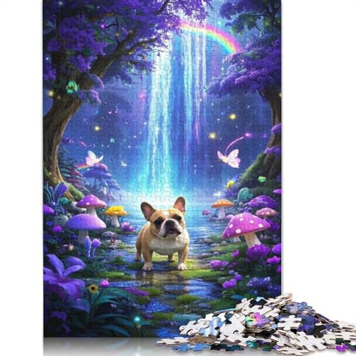 French Bulldog Puzzles 1000 Teile Schwer Puzzle Spielzeug Lernspiel Impossible Herausforderungsspielzeug Für Erwachsene Kinder 1000pcs (38x26cm) von QBIREX