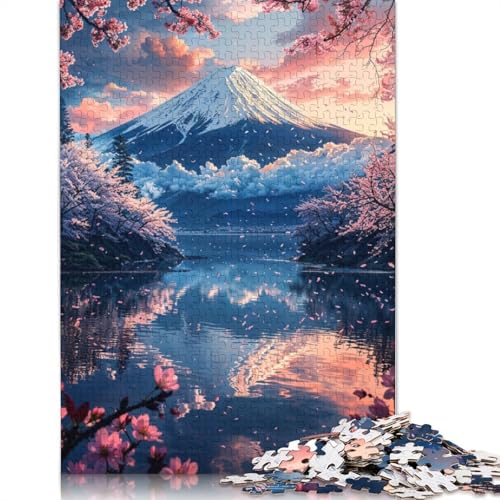 Friedlicher Morgen am Berg Fuji, Puzzle für Erwachsene, Entspannungs-Herausforderungsspielzeug, Puzzles für Erwachsene für Frauen, für Kinder ab 12 Jahren, 520 Teile (52 x 38 cm) von QBIREX