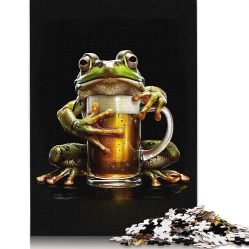 Frog Beer Puzzle 1000-teilige Schwer Puzzle Spielzeug Lernspiel Impossible Herausforderung Spielzeug Für Erwachsene Und Kinder in Bewährter 1500pcs (85x57cm) von QBIREX