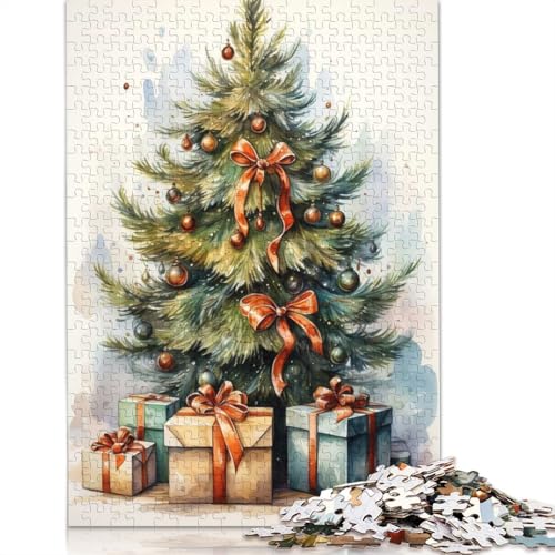 Frohe Weihnachten, Puzzle, Denksportaufgabe, 100% recycelter Karton, Puzzle für Frauen und Männer, 1000 Teile (38 x 26 cm) von QBIREX