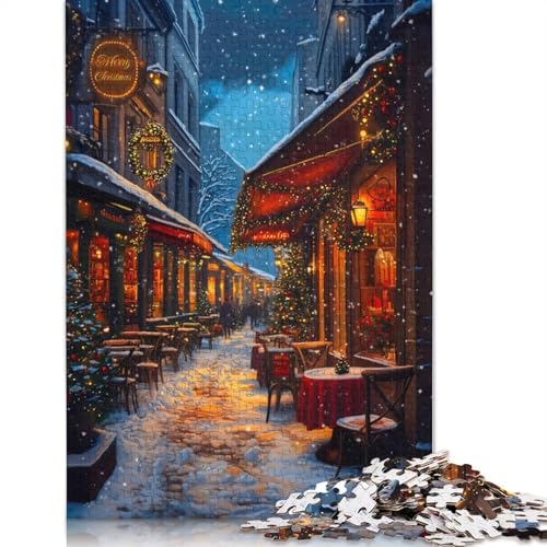 Frohe Weihnachten in der Stadt, Puzzlespaß, Premium-Karton-Puzzle für Jungen oder Mädchen, 1000 Teile (75 x 50 cm) von QBIREX