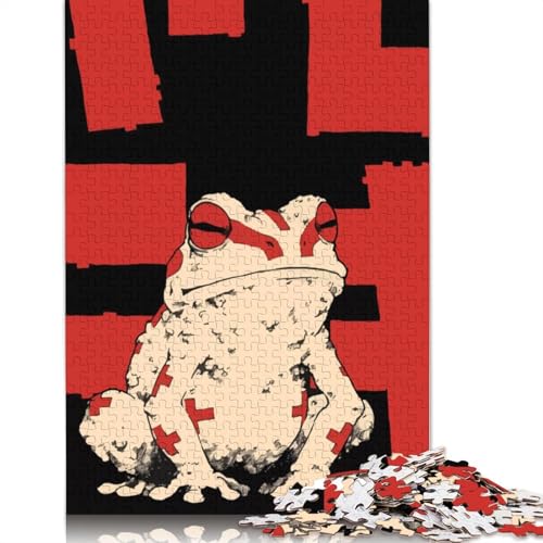 Frosch-Puzzle des Roten Kreuzes, schwierige Herausforderung, 100% recycelter Karton, Puzzle für Frauen und Männer, Muttertagsgeschenke, 1000 Teile (75 x 50 cm) von QBIREX