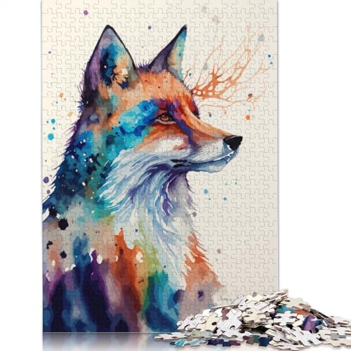 Fuchskopf-Malerei, Puzzle-Spielzeug für Erwachsene, Lernspiel, Puzzle-Spiele für Erwachsene für Frauen und Männer, 1000 Teile (75 x 50 cm) von QBIREX
