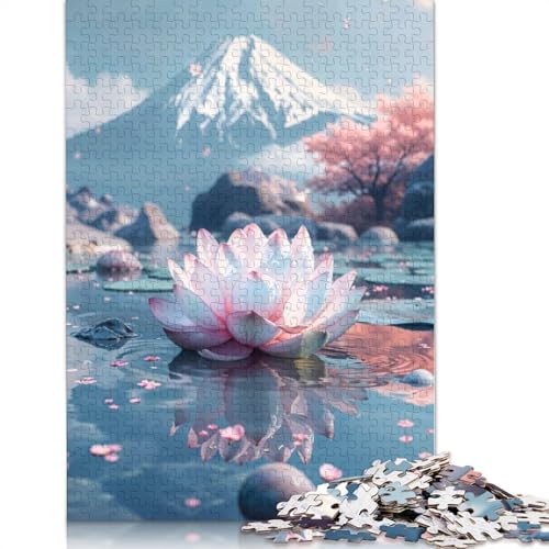 Fujis Lotus Dreamscape 1500-teiliges Puzzle für Erwachsene, Dekompressionsspielzeug, Denksportaufgaben für Frauen und Männer, 1500 Teile (85 x 57 cm) von QBIREX