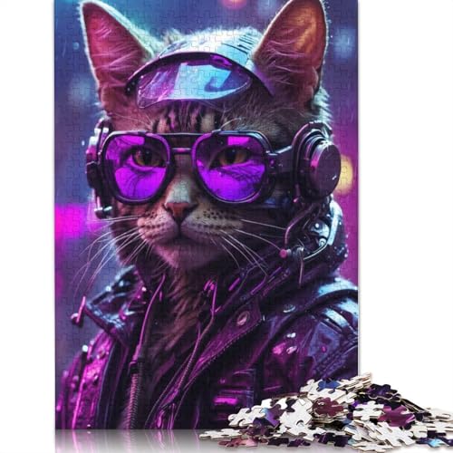 Fungky Katzen-Puzzle, 100% recycelter Karton, 100% recycelter Karton, Puzzle für Jungen oder Mädchen, Geschenk, 1000 Teile (38 x 26 cm) von QBIREX