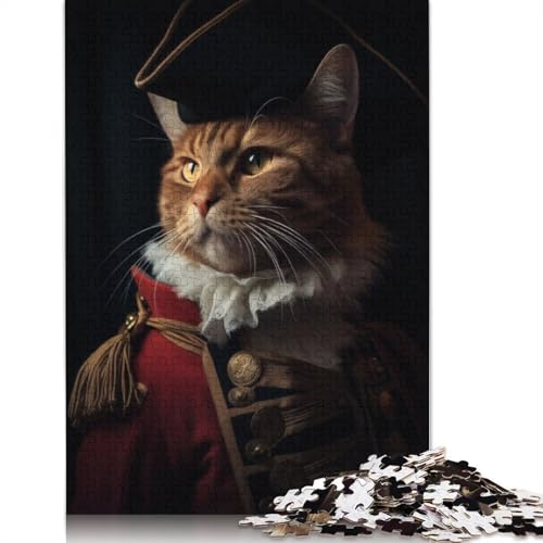 Funny Napoleon Emperor Cat Puzzle 1000-teilige Schwer Puzzle Spielzeug Pädagogisches Spiel Impossible Herausforderung Spielzeug Für Erwachsene Und Kinder in Bewährter 1000pcs (38x26cm) von QBIREX