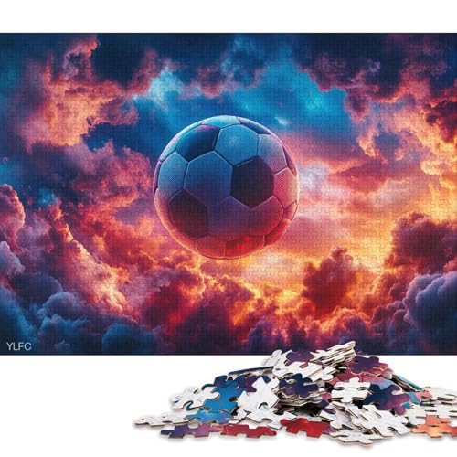 Fußball-Puzzle, rechteckig, aus Pappe, 100% recyceltem Karton, Puzzle für Erwachsene und Kinder, 70 x 50 cm, 1000 Teile von QBIREX