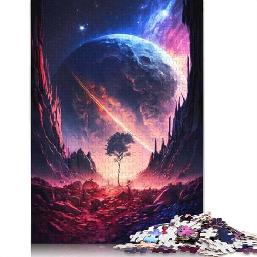 Galactic Twilight Valley 1000-teiliges Puzzle für Erwachsene, Spielzeug, Denkspiel, Lernspiel für Erwachsene, Stressabbau, Heimdekoration (75 x 50 cm) von QBIREX