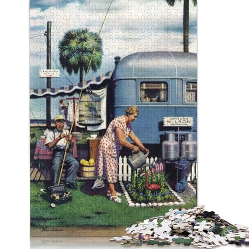 Gartenbewässerungs-Puzzle, Denksportaufgabe, rechteckiges Papierpuzzle für Erwachsene, 1000 Teile (75 x 50 cm) von QBIREX