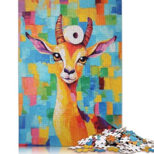 Gazelle mit Toilettenpapier-Puzzle, Stressabbau, 100% recycelter Karton, Puzzle für Erwachsene und Kinder, einzigartiges Geschenk, 1000 Teile (38 x 26 cm) von QBIREX