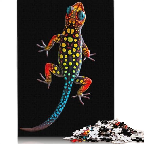Gecko-Puzzle, 100% recycelter Karton, 100% recycelter Karton, Puzzle für Jungen oder Mädchen, 1000 Teile (26 x 38 cm) von QBIREX